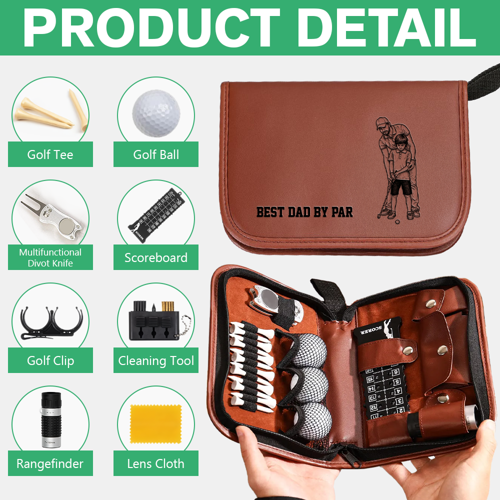 Personalized Golf Gift Set Custom Photo Unique Gift for Dad HN590 - golf set fix GradoCreations