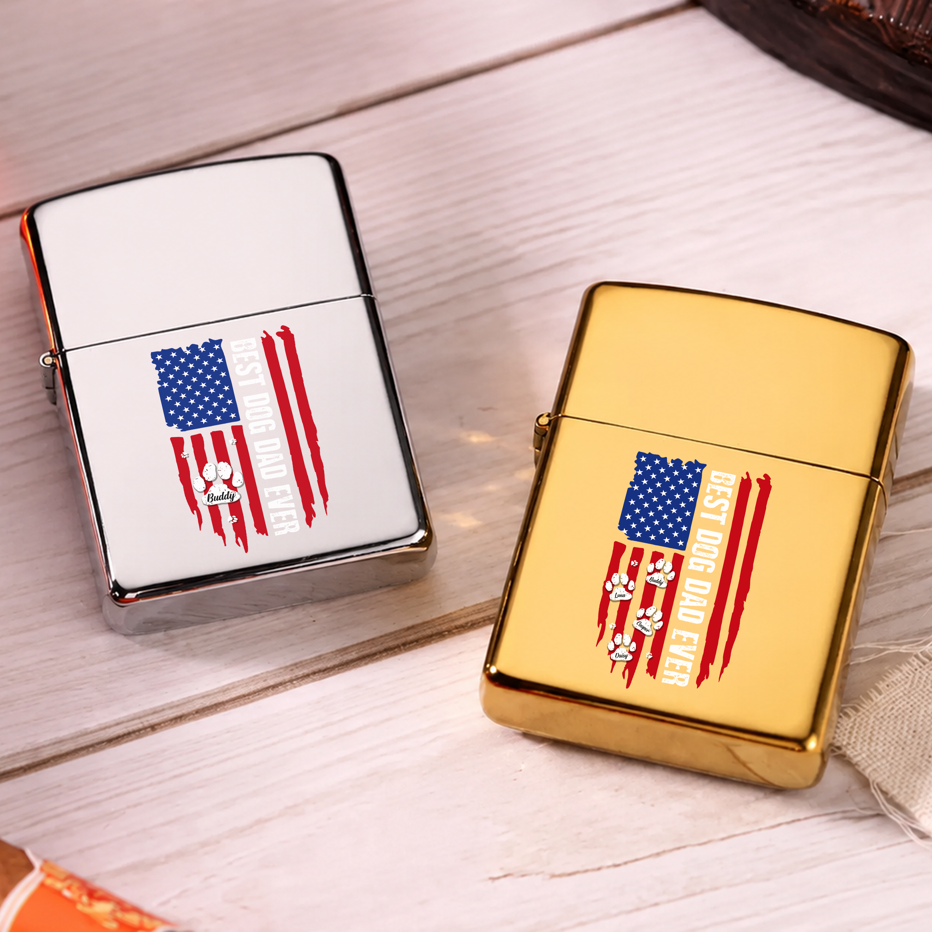 Personalized Metal Lighter Best Dog Dad Ever Gift for Dad HN590 - Metal Lighter GradoCreations