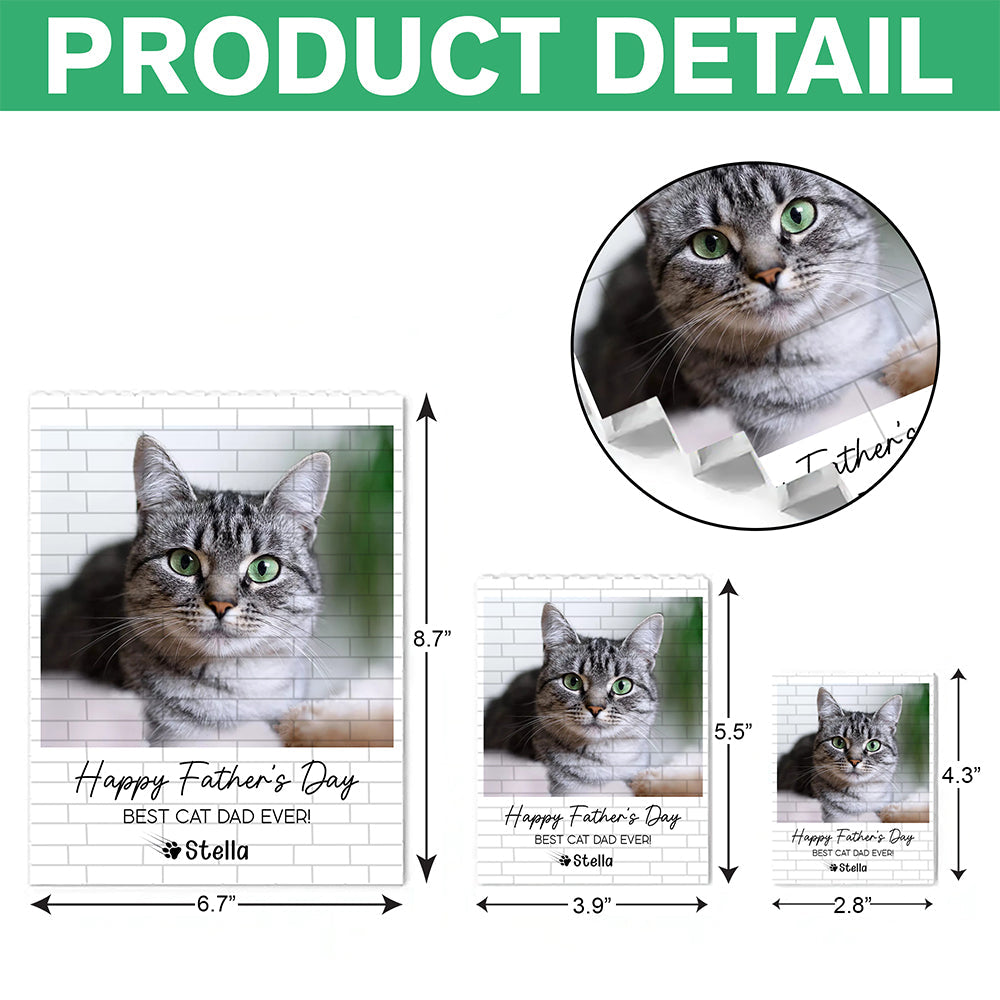 Personalized Building Blocks Photo Gift for Cat Dad Father's Day HN590 - Building Blocks diff design GradoCreations