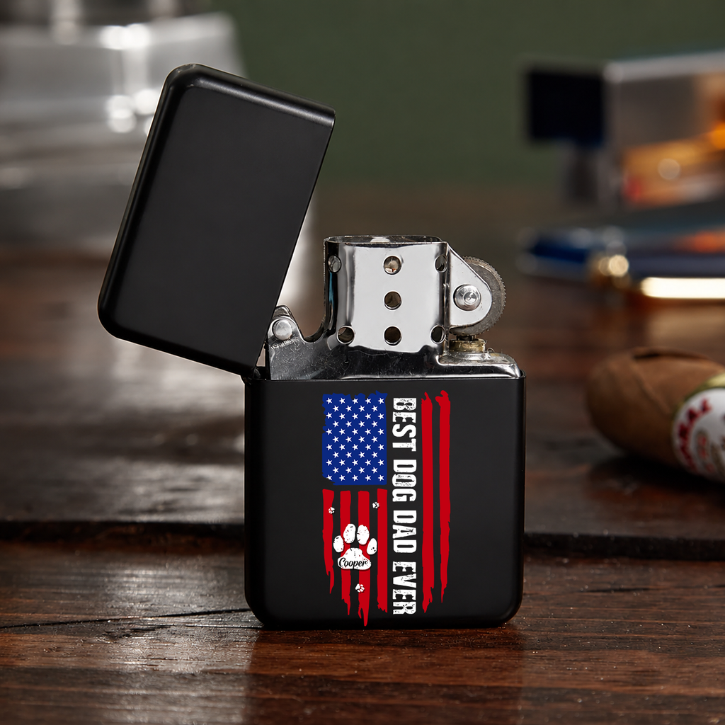 Personalized Metal Lighter Best Dog Dad Ever Gift for Dad HN590 - Metal Lighter GradoCreations