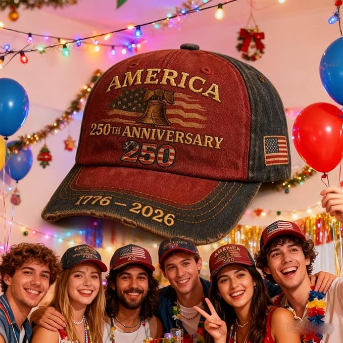 Personalized USA 250th Anniversary Embroidered Cap Gift HN590 - Embroidery Hat Josh GradoCreations