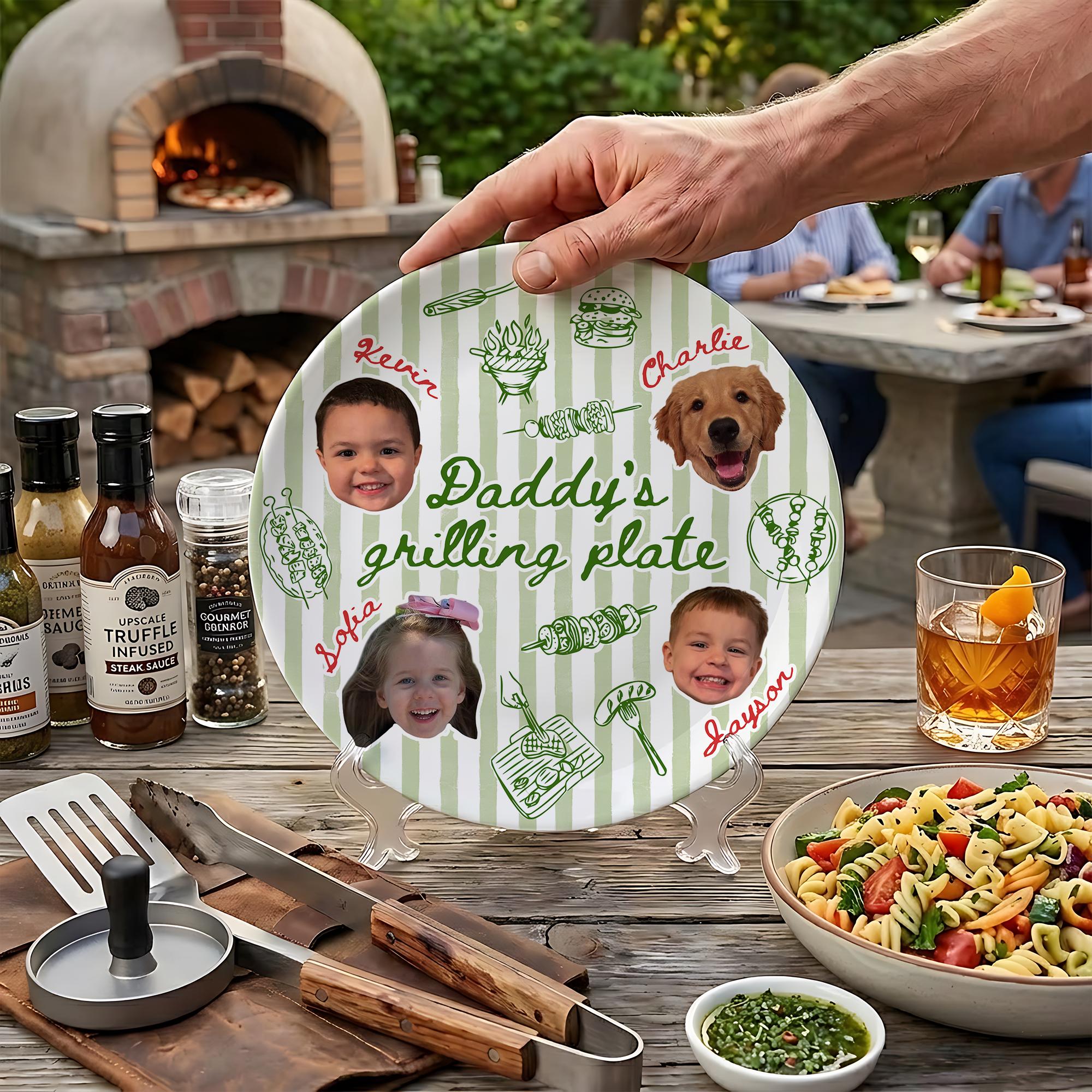 Personalized Photo Grilling Platter Gift for Dad - Father's Day HN590 - Platter fix GradoCreations