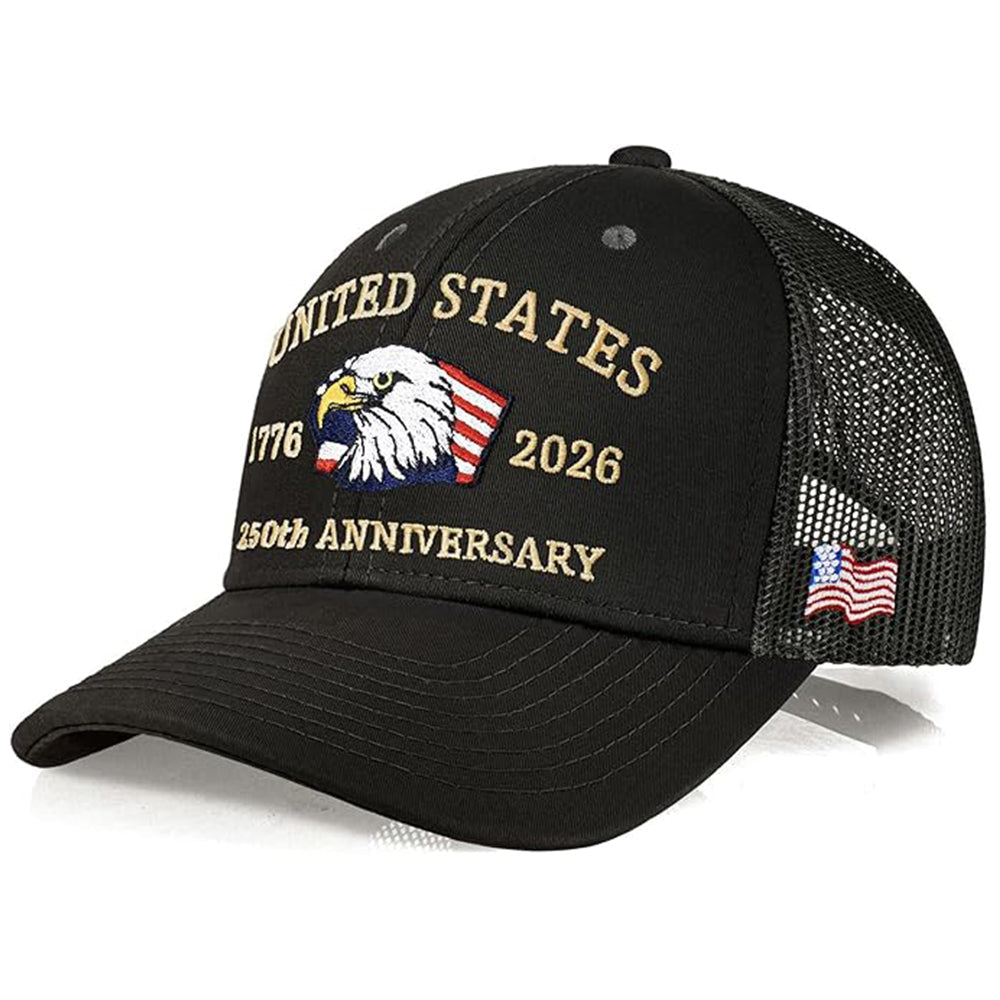 Personalized Patriotic Trucker Hat 250th Anniversary Gift HN590 - Embroidered Trucker Hat GradoCreations