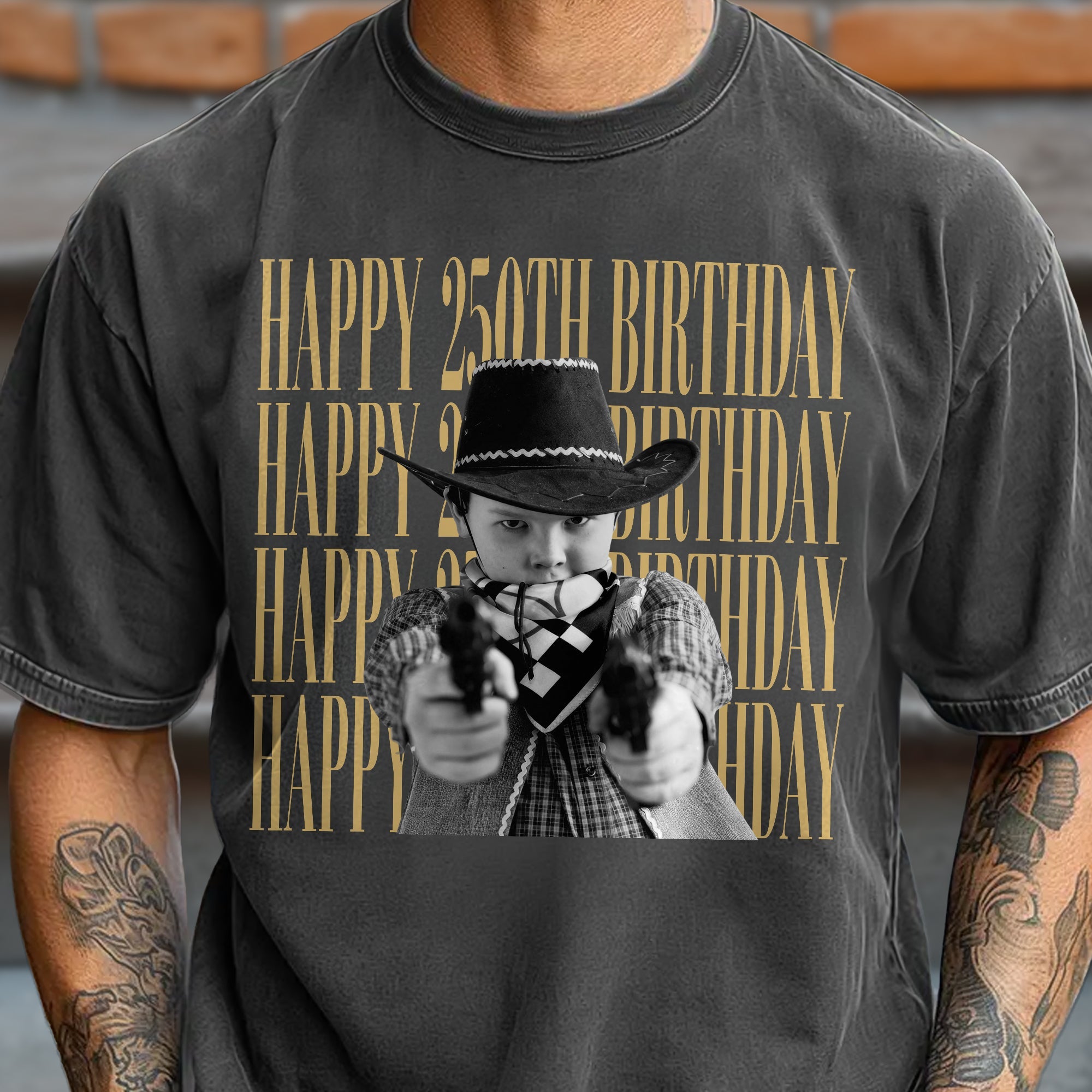 Custom Photo Vintage Comfort Shirt 250th Birthday Gift for Dad Comfort Shirt Back GradoCreations