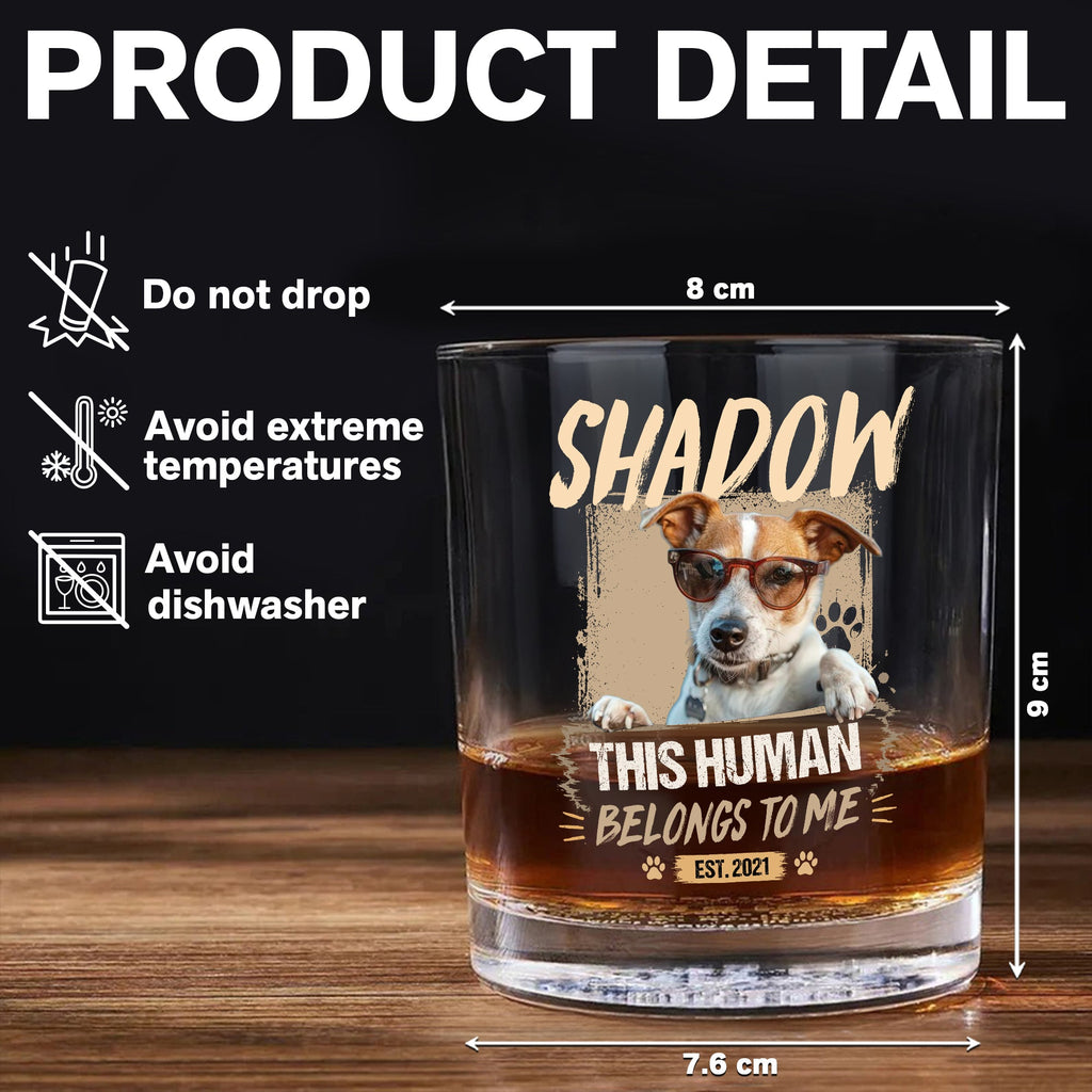 Personalized Dog Photo Whiskey Glass Custom Gift for Dad HN590 - Print Rock Glass GradoCreations