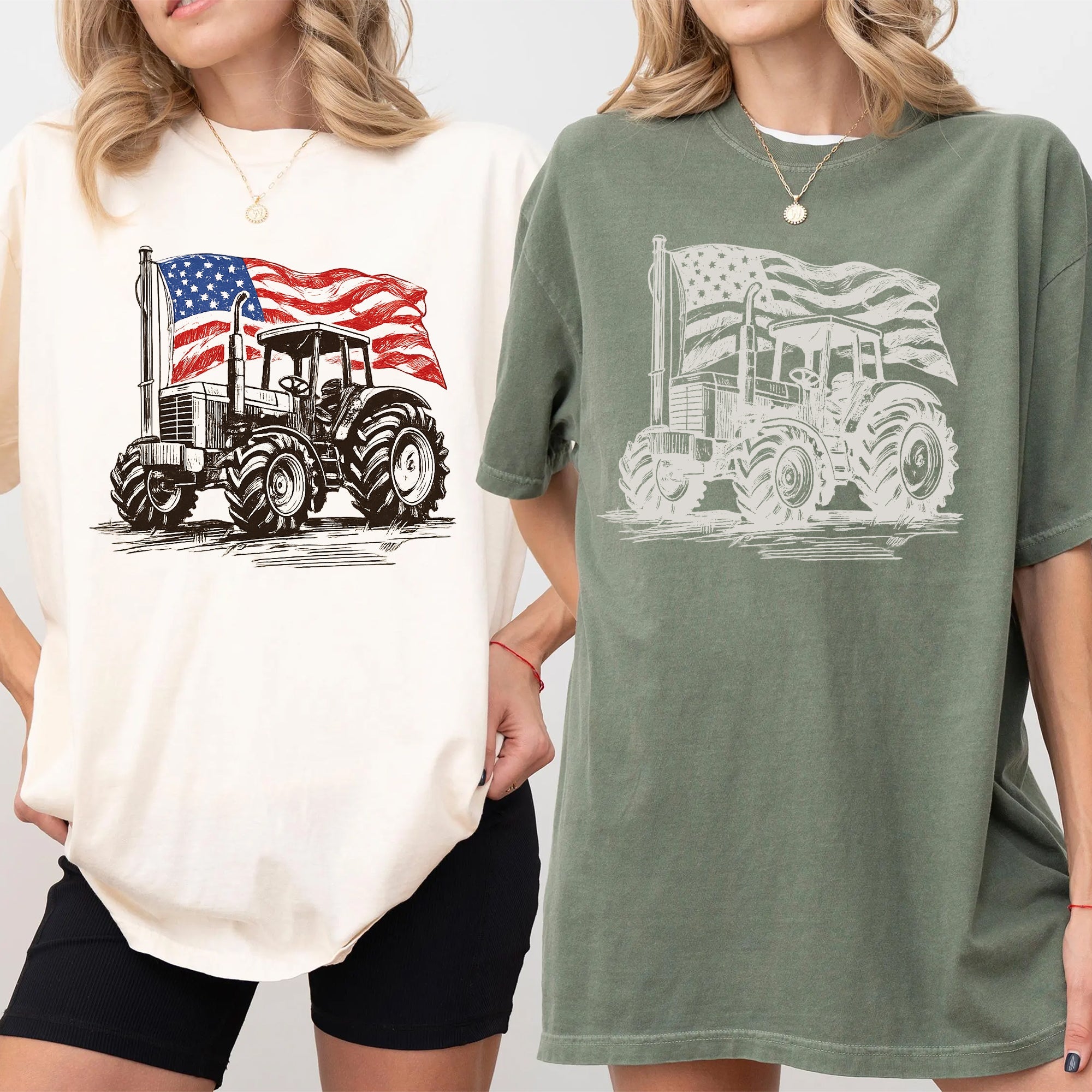 Personalized American Flag Comfort Shirt Independence Day Gift for Farmers and Truckers Comfort Shirt GradoCreations
