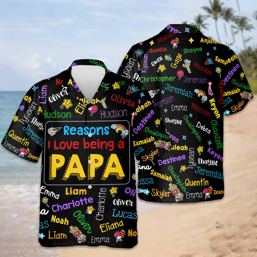 Personalized Hawaiian Shirt Custom Kids Names Gift for Dad HN590 - AOP Hawai Shirt GradoCreations