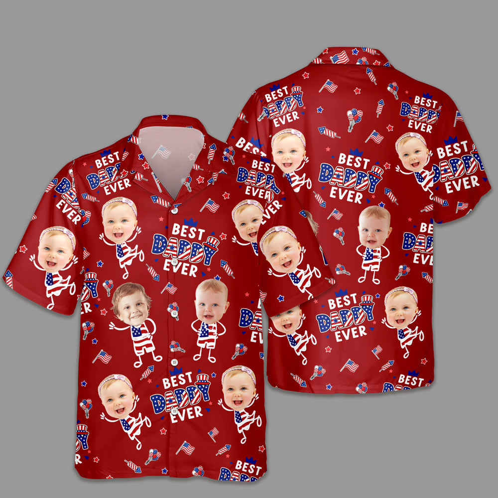 Personalized Hawaiian Shirt USA Flag Gift for Dad - Father's Day HN590 - AOP Hawai Shirt GradoCreations