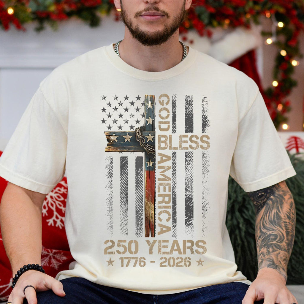 God Bless America Comfort Shirt 250 Years Custom Gift for Dad Comfort Shirt FIX GradoCreations