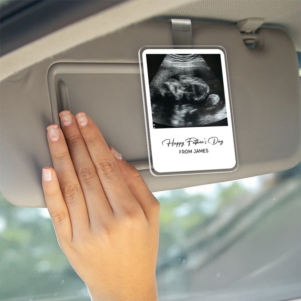 Personalized Acrylic Car Visor Clip Custom Photo Gift for Dad HN590 - Acrylic Car Visor Clip GradoCreations