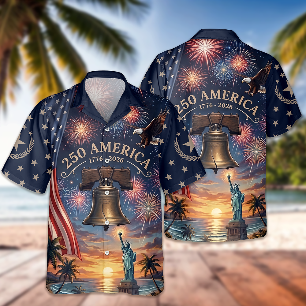 Personalized Liberty Bell Hawaiian Shirt Gift for 4th of July HN590 - AOP Hawai Shirt GradoCreations