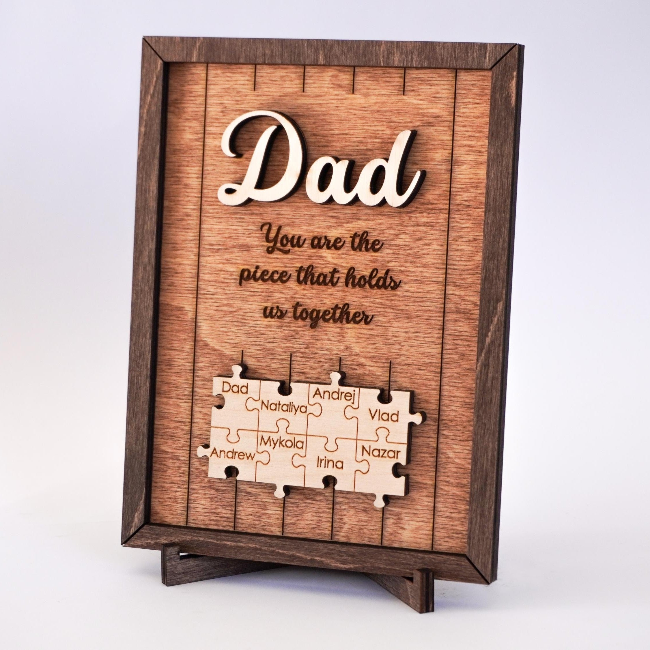 Personalized Wooden Plaque Gift for Dad Father's Day Keepsake HN590 - 2-Layered Wooden Plaque With Stand BCF fix GradoCreations