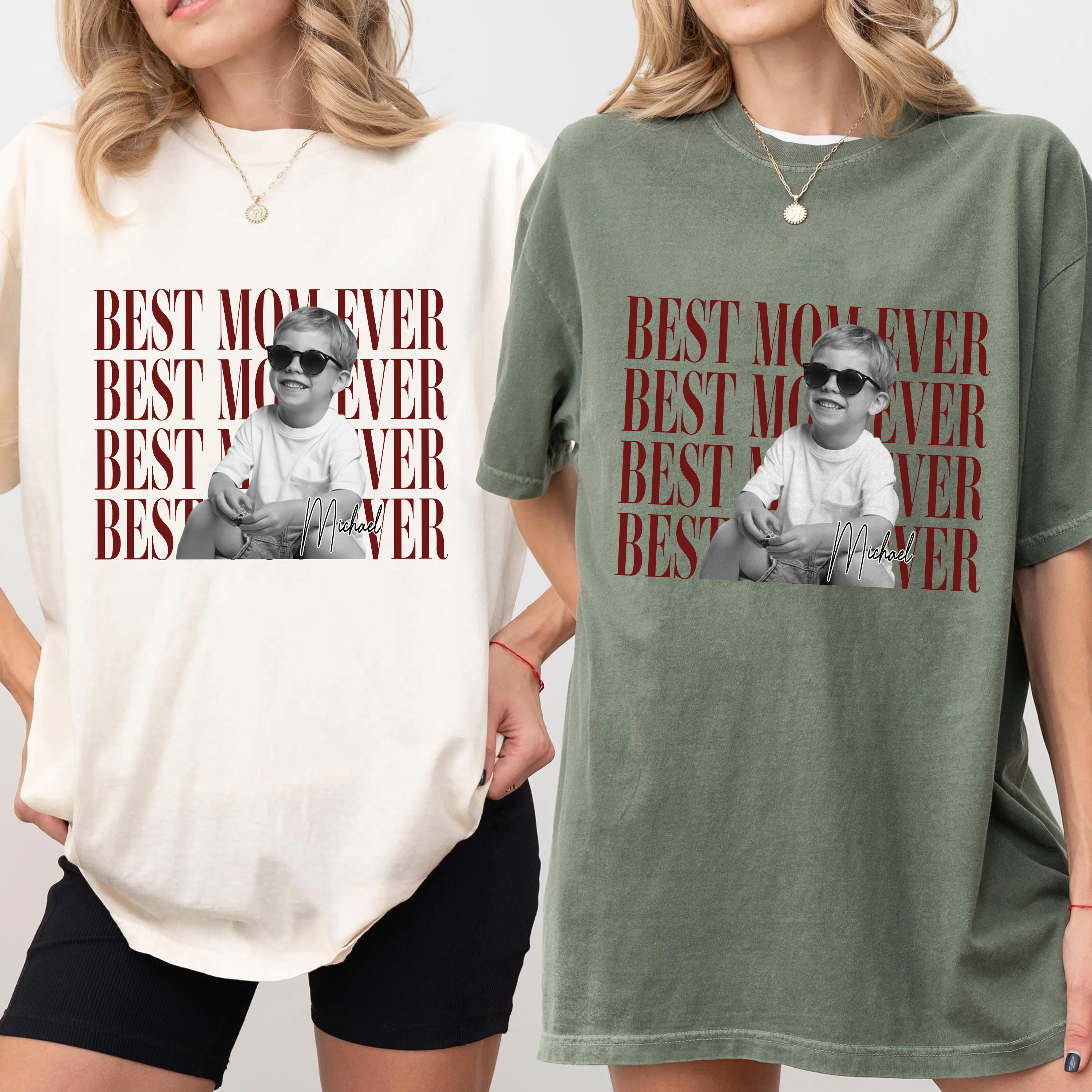 Personalized Vintage Photo Comfort Shirt Best Mom/Dad Gift Comfort Shirt GradoCreations