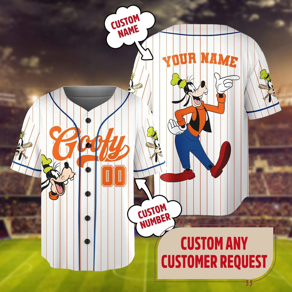 Custom Mickey Mouse Baseball Jersey Personalized Gift for Movie Fans