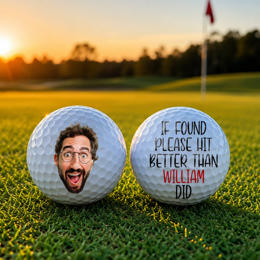 Personalized Photo Golf Ball Custom Text Gift for Dad HN590 - Golf Ball GradoCreations