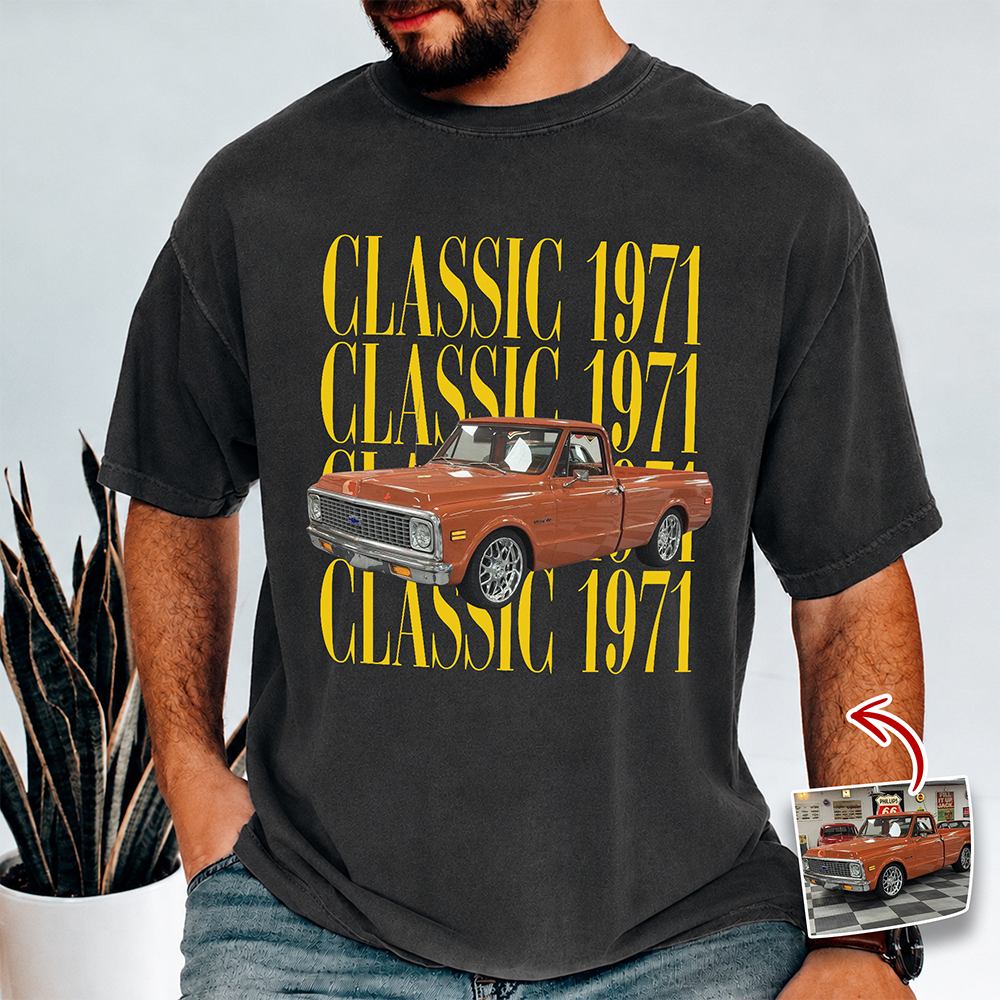 Personalized Car Photo Comfort Shirt Custom Gift for Car Lovers Comfort Shirt GradoCreations
