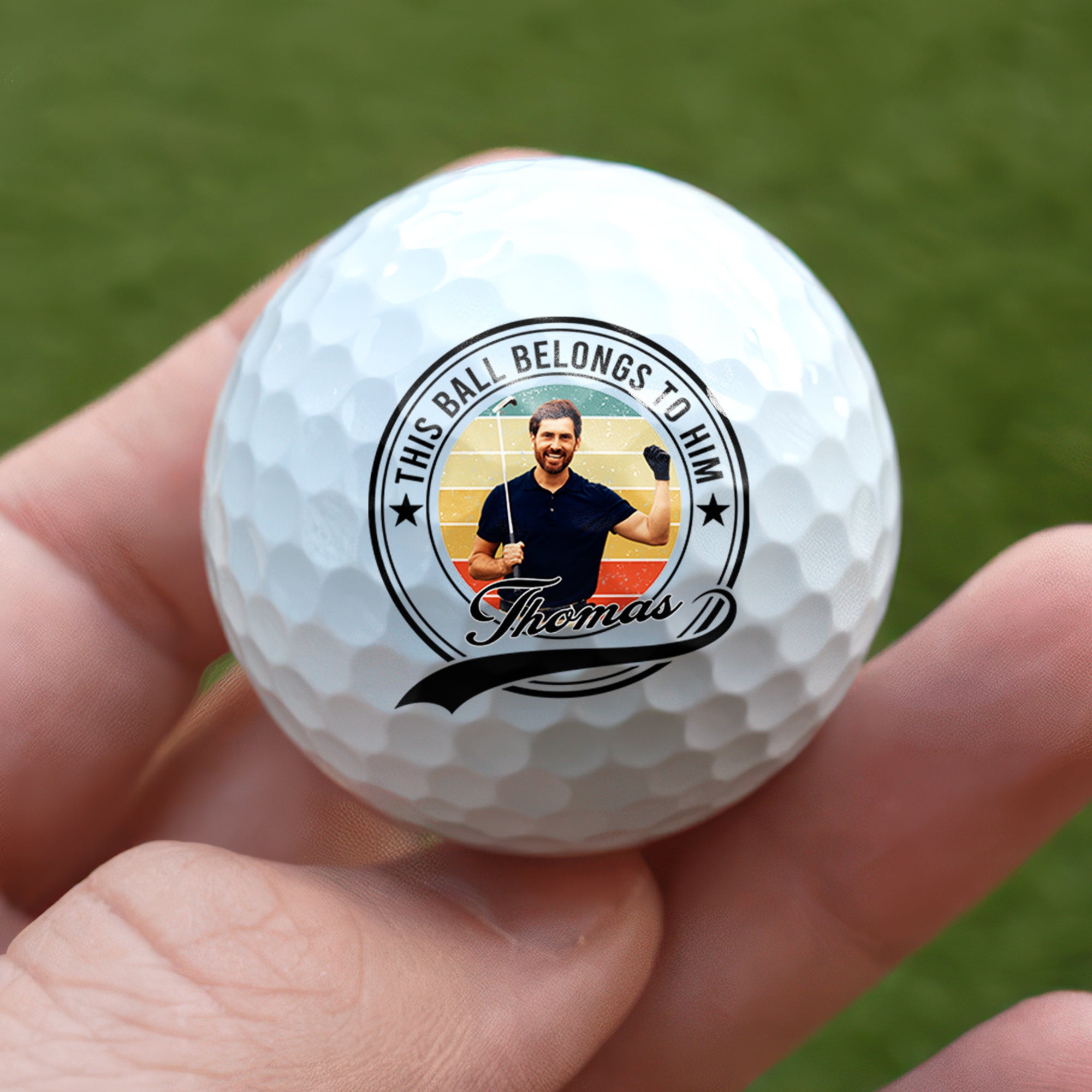 Personalized Golf Ball Upload Photo Custom Gift for Dad HN590 - Golf Ball GradoCreations