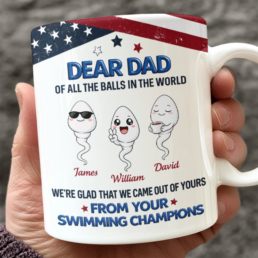 Personalized Full Mug Custom Kids Names Gift for Dad HN590 - edge to edge mug GradoCreations