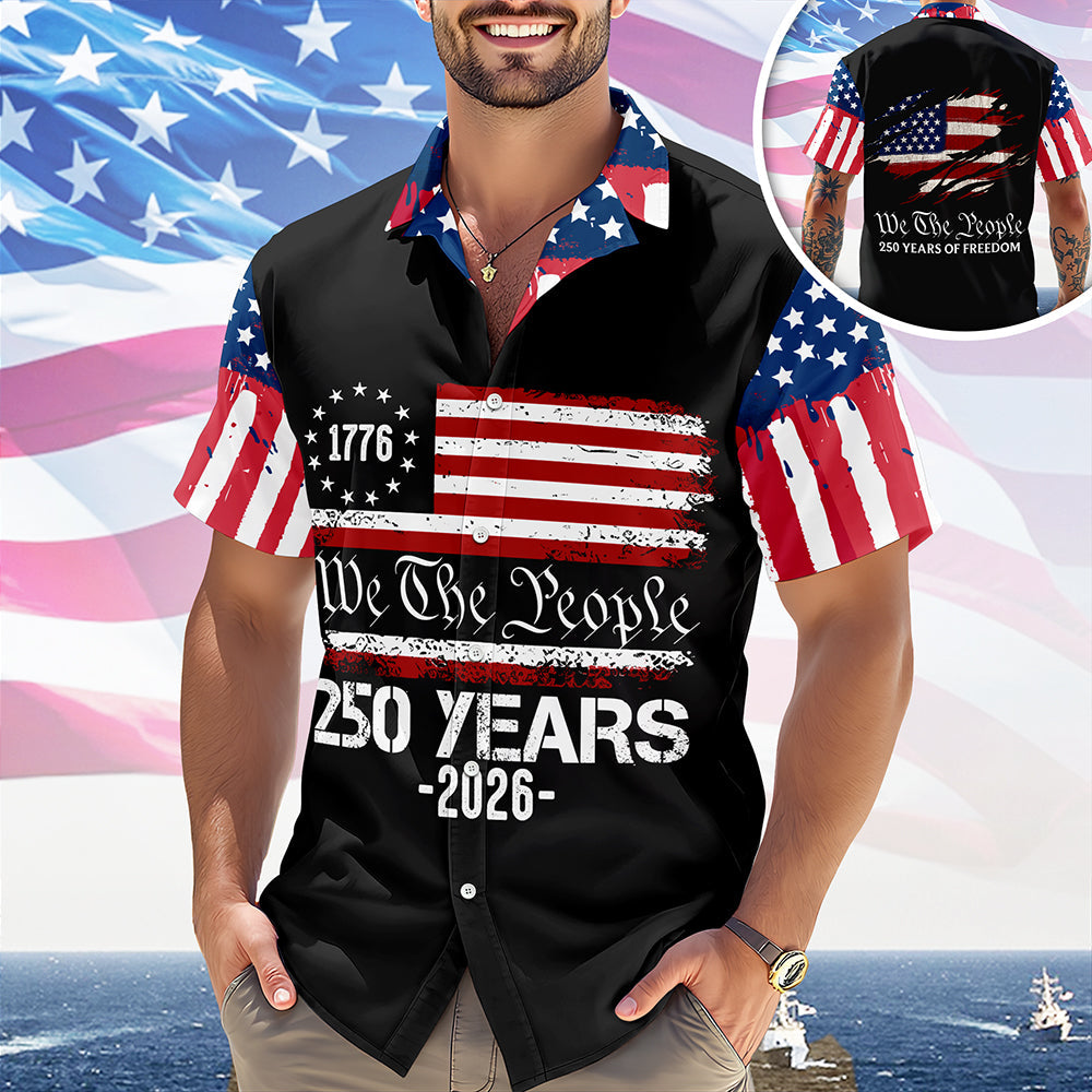 Personalized American Flag Hawaiian Shirt Custom Gift for 4th of July HN590 - AOP Hawai Shirt GradoCreations