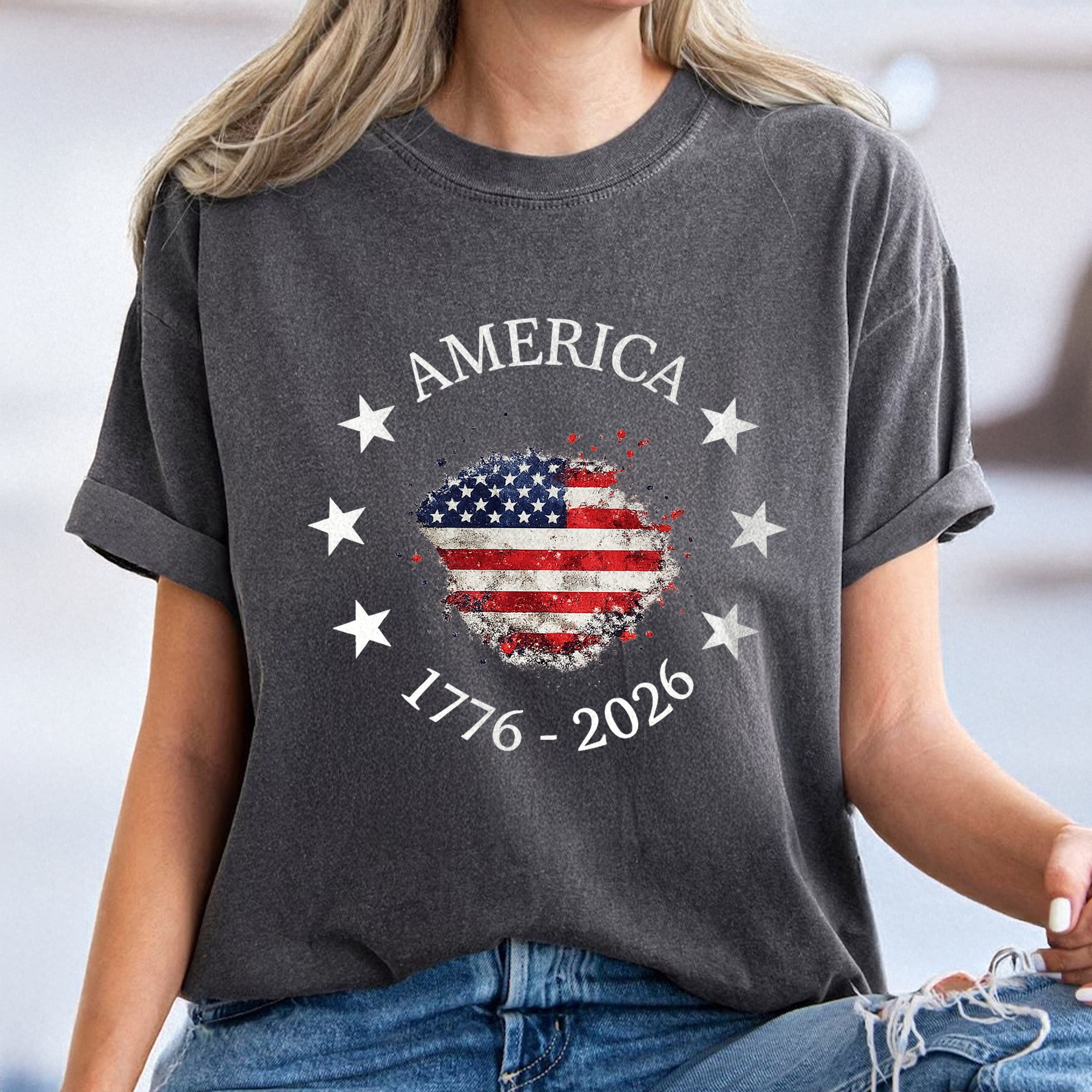 Vintage USA Flag Comfort Shirt Personalized Gift for Dad Comfort Shirt GradoCreations