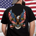 Personalized Patriotic Eagle T-Shirt Proud to Be American Gift HN590 - Tshirt Back GradoCreations