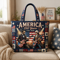 America 250 Years Freedom Guitar Quilted Tote Bag for Patriots
