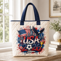 USA 2026 Soccer Cup Quilted Tote Bag - Gift for Football Fans