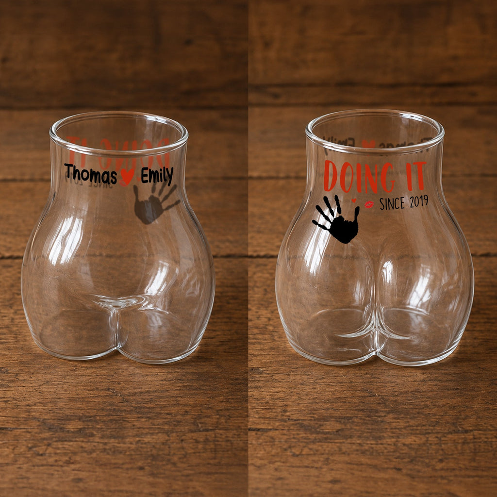 Funny Body Shaped Glass Cup Personalized Gift for Him HN590 - Body Shaped Glass Cup GradoCreations