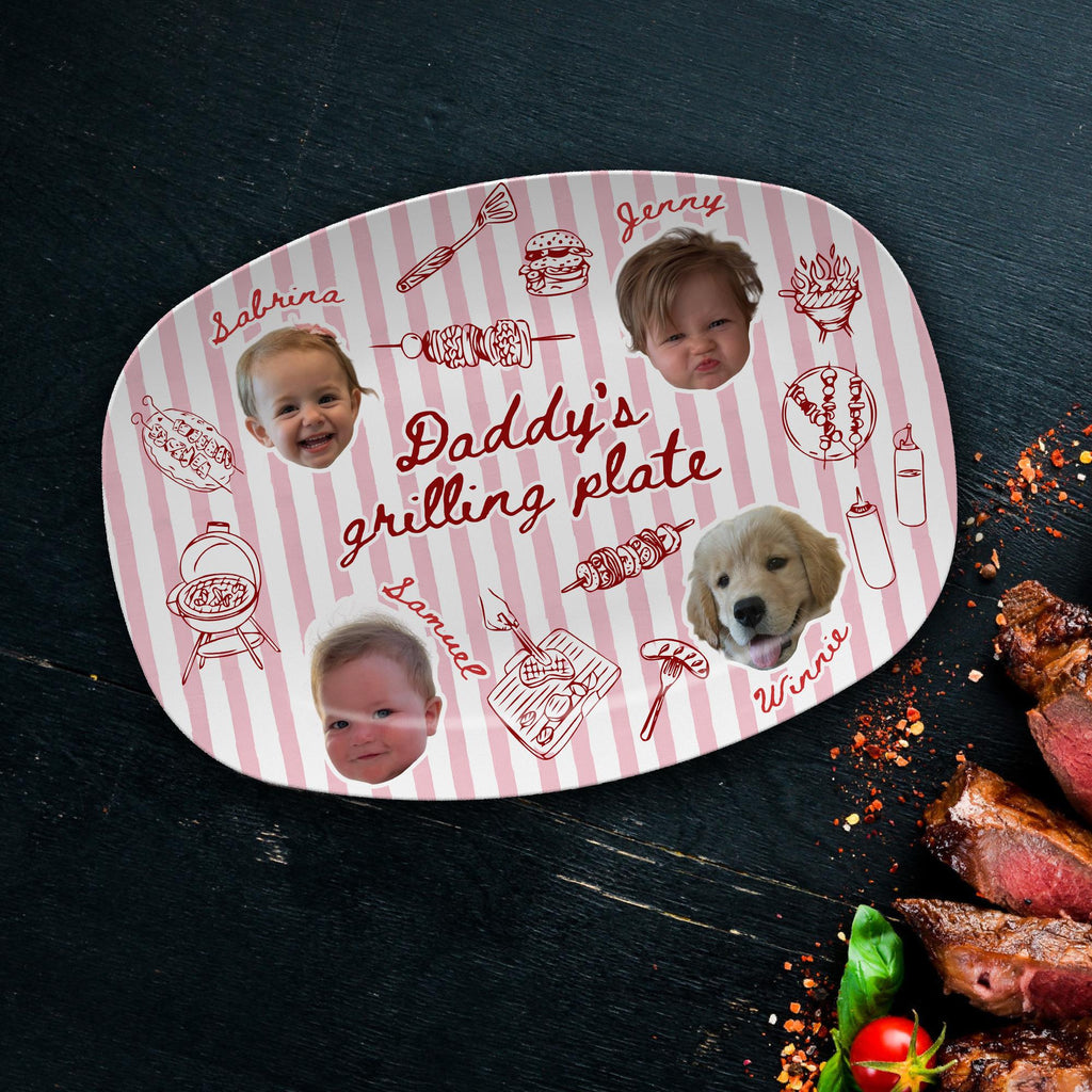 Personalized Photo Grilling Platter Gift for Dad - Father's Day HN590 - Platter fix GradoCreations