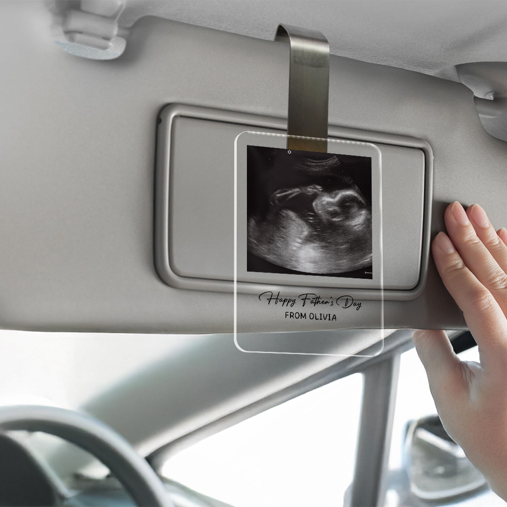 Personalized Acrylic Car Visor Clip Custom Photo Gift for Dad HN590 - Acrylic Car Visor Clip GradoCreations