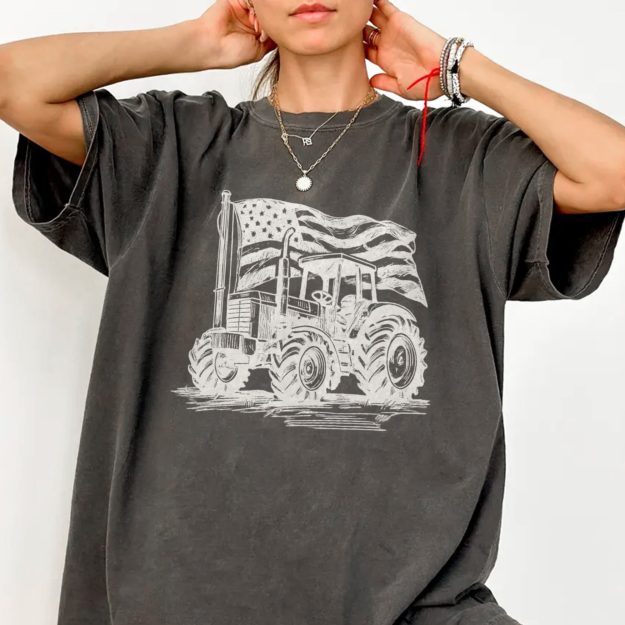 Personalized American Flag Comfort Shirt Independence Day Gift for Farmers and Truckers Comfort Shirt GradoCreations