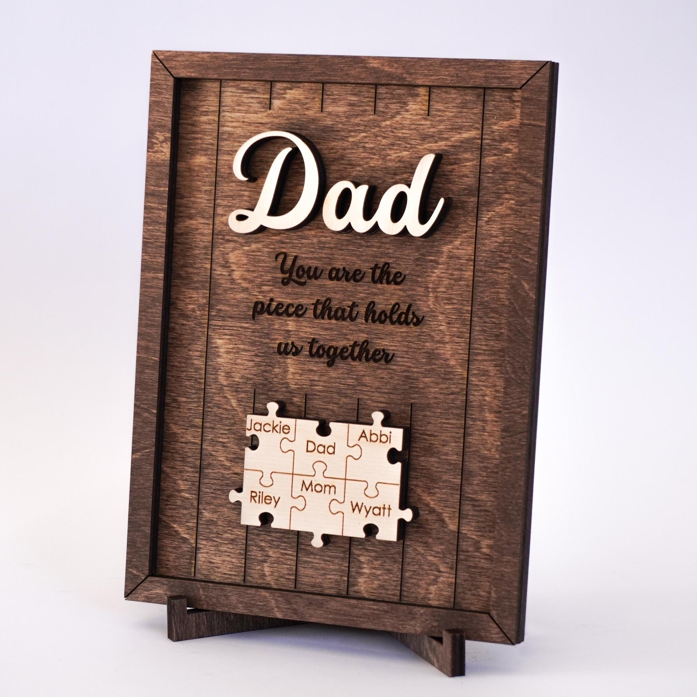 Personalized Wooden Plaque Gift for Dad Father's Day Keepsake HN590 - 2-Layered Wooden Plaque With Stand BCF fix GradoCreations