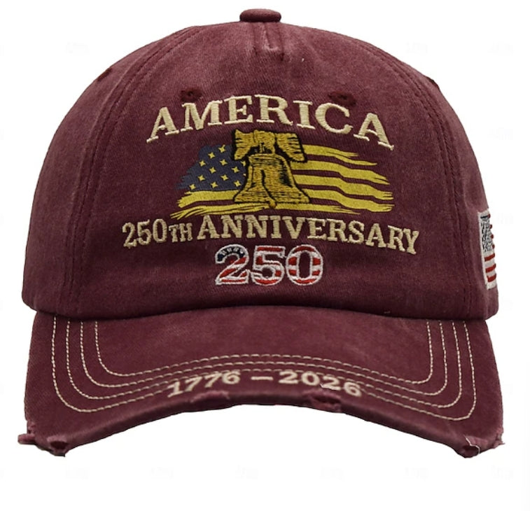 Personalized USA 250th Anniversary Embroidered Cap Gift HN590 - Embroidery Hat Josh GradoCreations