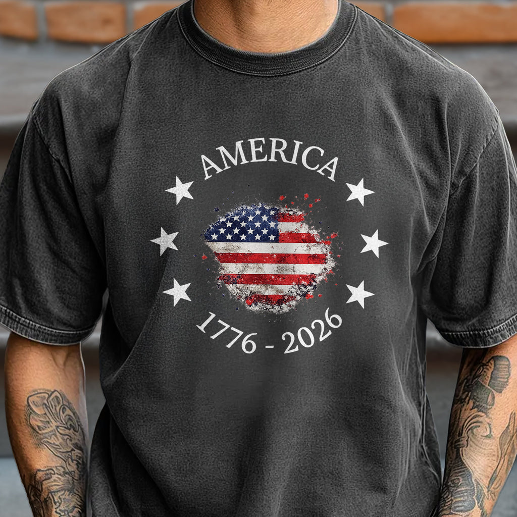 Vintage USA Flag Comfort Shirt Personalized Gift for Dad Comfort Shirt GradoCreations