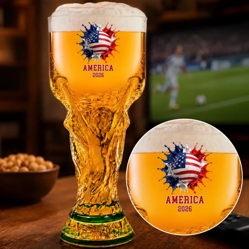 Personalized Trophy Beer Glass for Football Lovers - Custom Gift