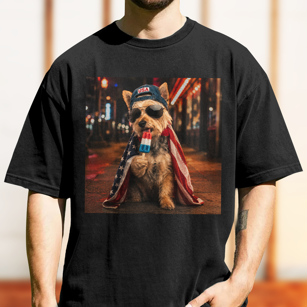 Personalized Dog Photo Comfort Shirt for Dog Lovers 4th of July Gift Comfort Shirt AI Fix GradoCreations