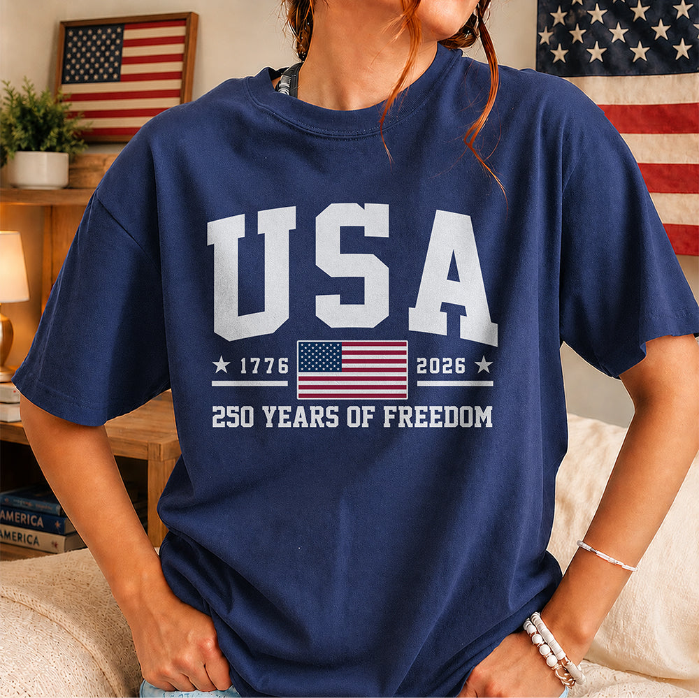 Personalized 250 Years of Freedom T-Shirt for Independence Day Gift HN590 - Tshirt GradoCreations