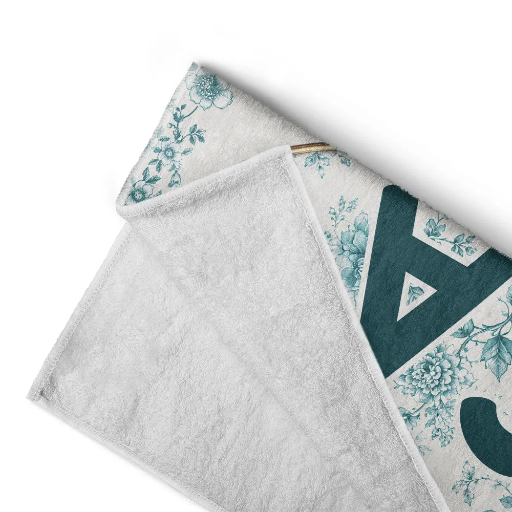 Personalized Chinoiserie Beach Towel Custom Name Gift for Graduates