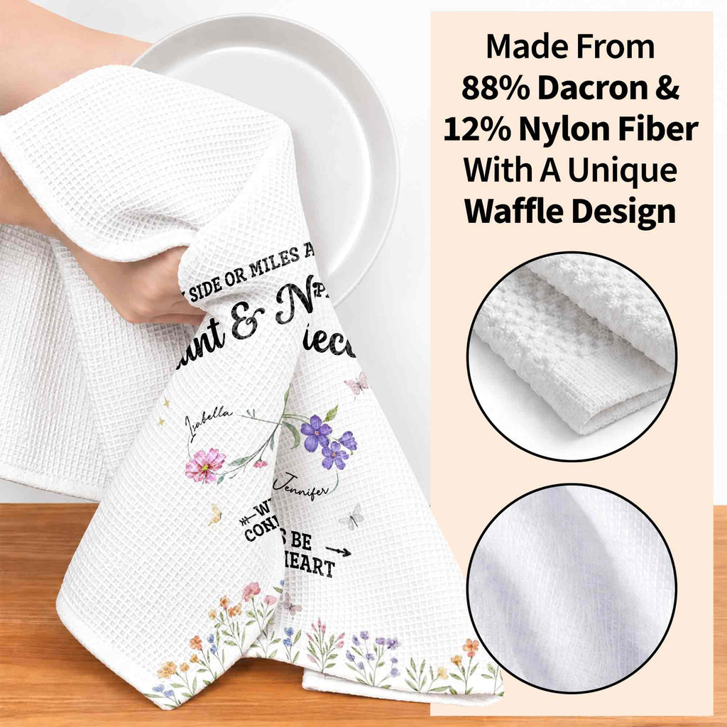 Personalized Kitchen Towel Custom Aunt & Niece Birth Month Flowers Gift Kitchen Towel GradoCreations