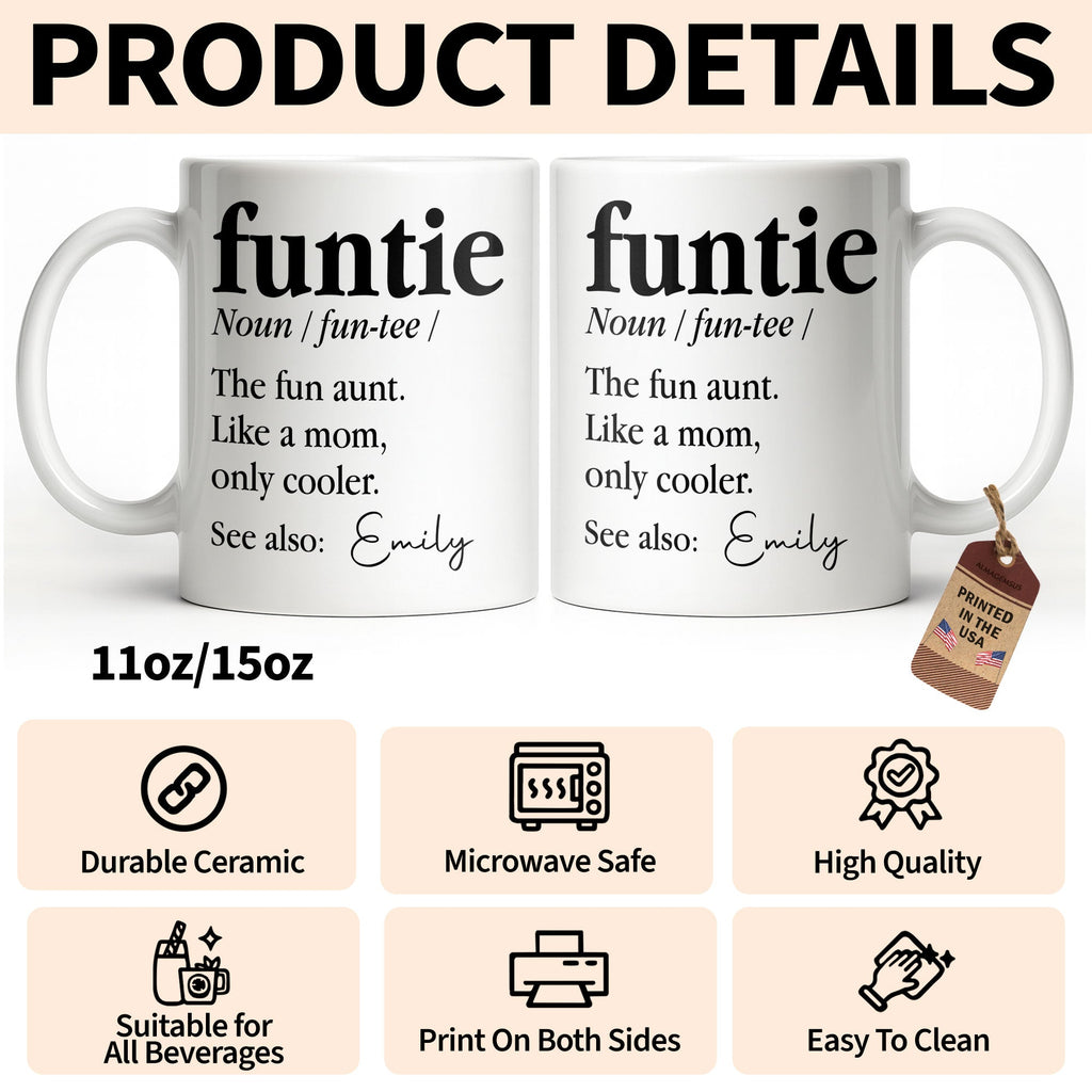 Personalized Edge-to-Edge Coffee Mug Custom Name Gift for Aunt Edge-to-edge Mug GradoCreations