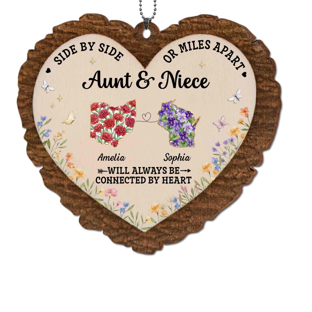 Personalized Wood Ornament for Aunt Niece Gift Car Decor Wood Ornament GradoCreations