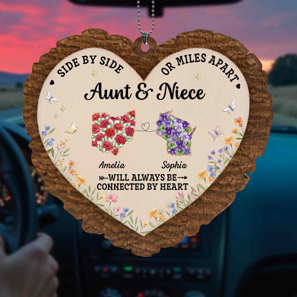 Personalized Wood Ornament for Aunt Niece Gift Car Decor Wood Ornament GradoCreations
