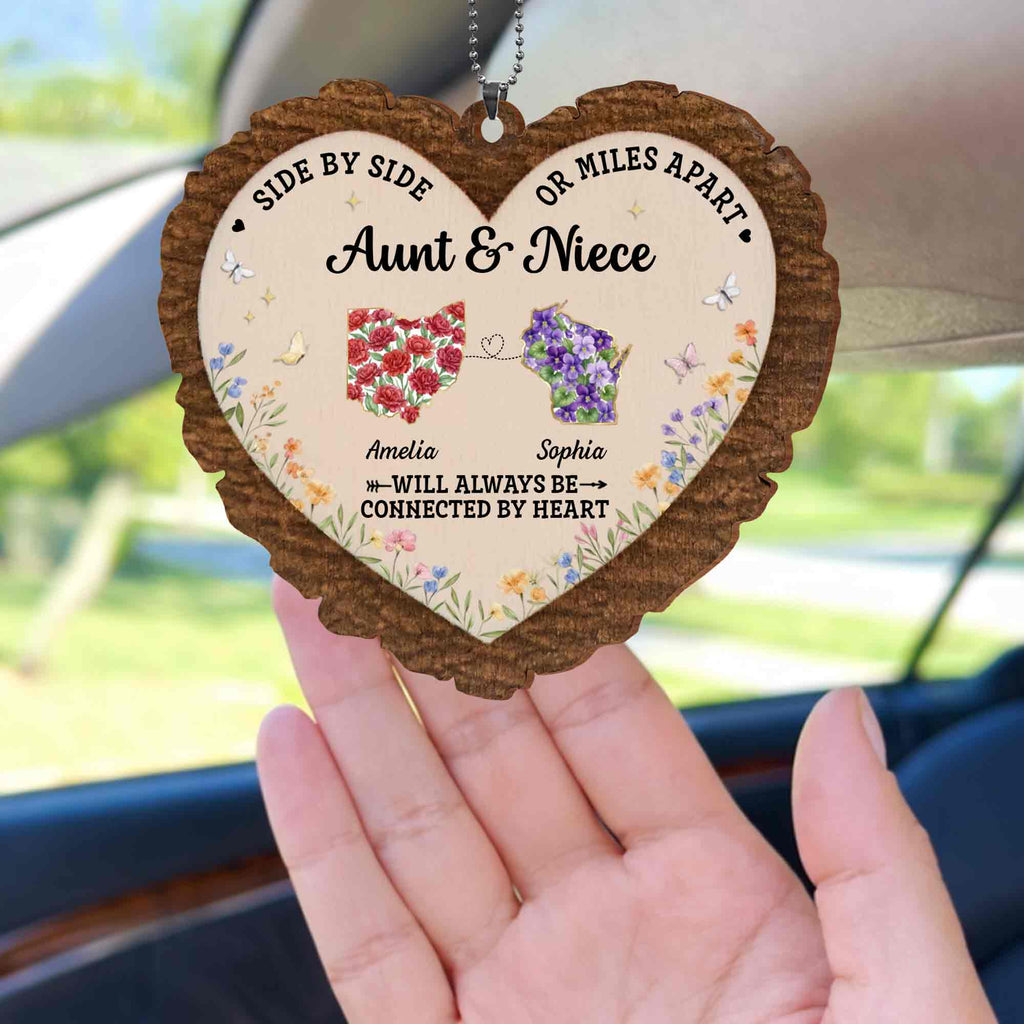 Personalized Wood Ornament for Aunt Niece Gift Car Decor Wood Ornament GradoCreations