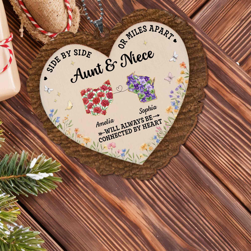 Personalized Wood Ornament for Aunt Niece Gift Car Decor Wood Ornament GradoCreations