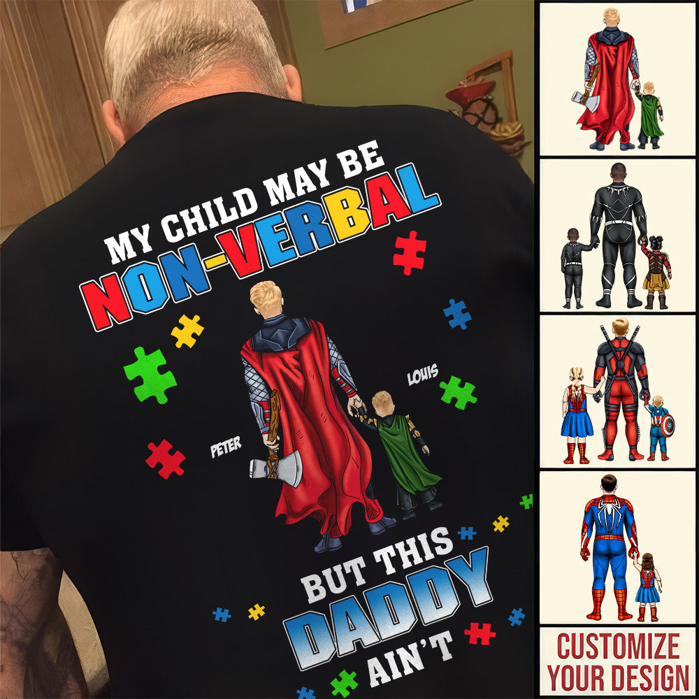 Personalized Non-Verbal Dad Shirt Custom Name Gift for Father