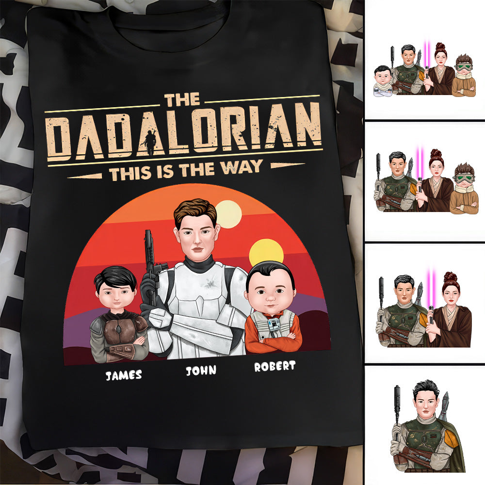 Personalized The Dadalorian T-Shirt Custom Family Gift for Dad