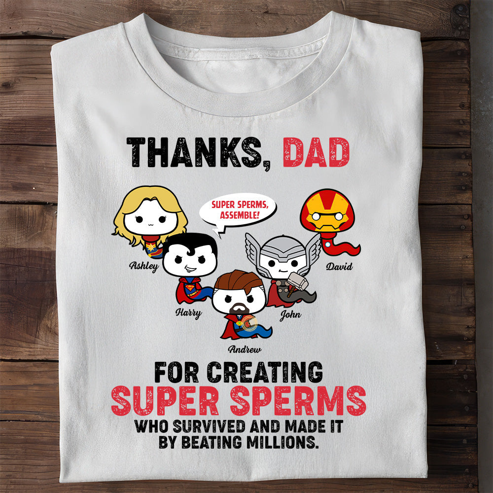 Personalized Superheroes T-Shirt Gift for Dad | Father's Day Apparel