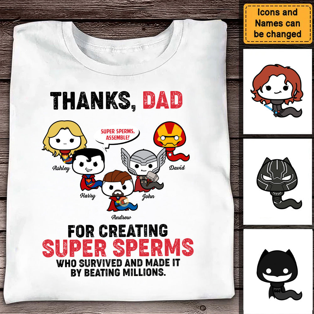 Personalized Superheroes T-Shirt Gift for Dad | Father's Day Apparel