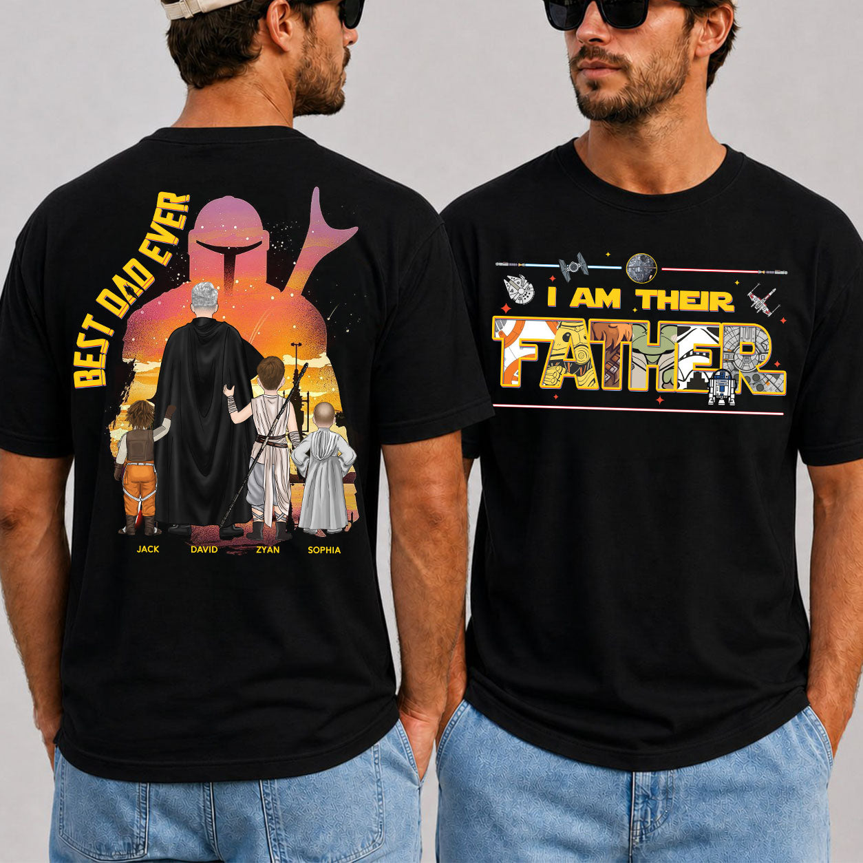 Personalized DADalorian T-Shirt Best Dad Ever Gift for Father's Day