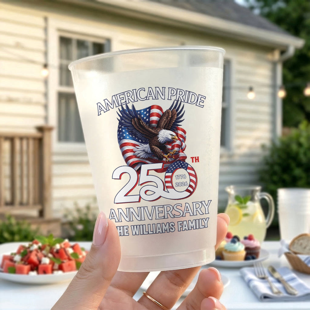 Personalized Frosted Cups for 250th Anniversary Celebration Gift
